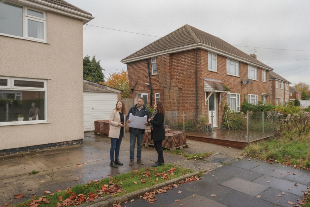 Homeowners discussing with their insurer